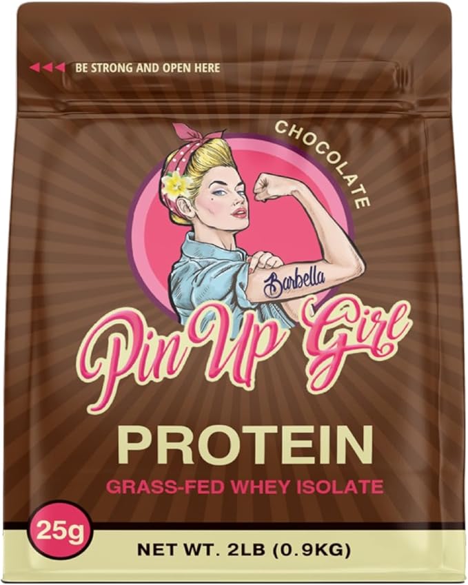 Pin Up Girl Whey Protein Isolate Powder | Dutch Chocolate | 25g of Protein Per Serving | Premium Muscle-Building Whey Protein for Women | Fat Free, Low Calorie, Low Carb, No Added Sugar (32 Ounces)