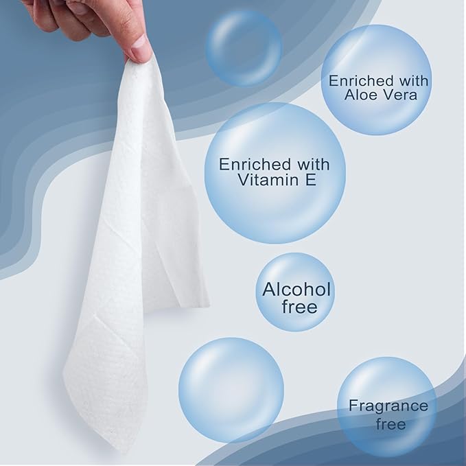 twoworld Body Wipes for Women and Men, Individually Wrapped Face and Body Wipes, No Rinse Personal Cleansing Wipes, Travel, Bulk (100 Count)