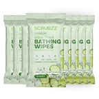 Extra Large Bath Wipes for Adults Bathing No Rinse - 80 Disposable Body Cleansing Wipes for Men, Women & Elderly - Great for Gym, Camping, Post Surgery - Shower Wipes - Cucumber Lime