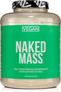 NAKED Vegan Mass - Natural Vegan Weight Gainer Protein Powder - 1,230 Calories, NSF Certified, Non-GMO, Soy & Gluten Free, No Artificial Ingredients - 8LB Bulk - 11 Servings