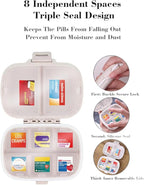 iouwei 7 Day Pill Container with Medicine Labels - Mini Medication Organizer, Travel Essentials, 161 Labels (Pink)