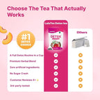 LULUTOX Detox Tea - Herbal Blend with Dandelion, Ginseng, and Ginger - Supports A Healthy Weight, Digestive Health - Vegan, All Natural, Laxative-Free - Peach Flavor (3 Pack x 28 Servings)