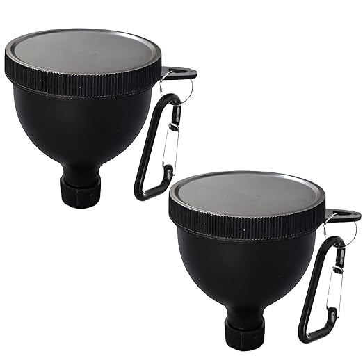 2 Pack Protein Powder Container to Go- 50ml Protein Powder Holder,Mini Funnel with Keychain and Keyring for Gym, Workouts, Fitness and Traveling (Black-UPG, 100ml)