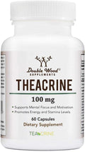 Theacrine (Teacrine) 100 Mg, 60 Capsules - Energy and Focus Supplement (Similar to Caffeine Pills but More Subtle and Longer Lasting) Non-GMO and Gluten Free by Double Wood