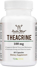 Theacrine (Teacrine) 100 Mg, 60 Capsules - Energy and Focus Supplement (Similar to Caffeine Pills but More Subtle and Longer Lasting) Non-GMO and Gluten Free by Double Wood