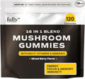 16 Blend Mushroom Gummies - Mushroom Gummies for Adults, Mushroom Supplement with Chaga, Lions Mane, Reishi, Cordyceps for Focus & Clarity, Supports Microdosing Mushrooms - Mixed Berry