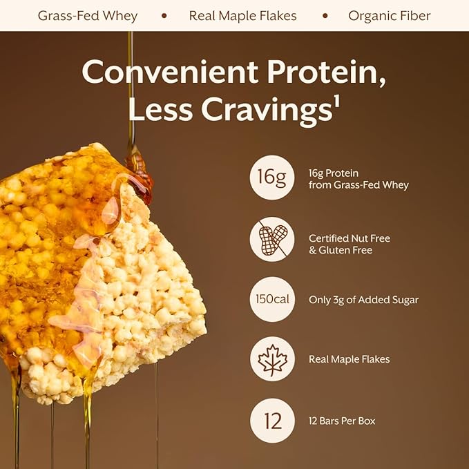 ProMix Nutrition Protein Puff Bars - Maple - Marshmallow Crispy Treat - High Protein & Low Calorie - 12 Bars