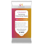 vH essentials Feminine Cleansing Wipes 32 ct. pH Balanced, Prebiotics, Tea Tree & Aloe, Soothing Witch Hazel, Vaginal and Perianal Care, Paraben, Alcohol, and Fragrance-Free (Pack of 6)