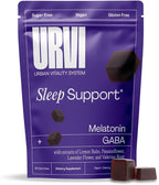 URVI® Sleep Gummies – 1mg Melatonin, 500mg GABA, Lemon Balm, Lavender, Valerian & Passionflower – Relaxation & Restful Sleep – Vegan, Sugar-Free, Gluten-Free – Cherry Flavor, 60 Count