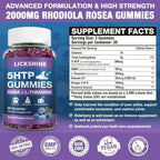 2 Pack 300MG 5-HTP GABA Sleep Supplement Gummies with 200mg L-Theanine Supplement for Brain, Mood Stabilizer and Sleep Support, Melatonin-Free, Omega 3-6-9 for Natural Zzzs, Blueberry Flavor