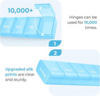 AUVON Weekly Pill Organizer with Effortless Opening Design, Arthritis Friendly Pill Box, BPA-Free Pill Organizer 7 Day, Cute & Portable Pill Case for Vitamins, Supplements and Medications