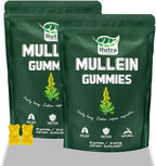 Mullein Gummies for Lung Detox 1000mg Mullein Leaf Herb Extract for Respiratory & Digestive & Immune Support, Vegan, Pear Flavor 60/120 (2)