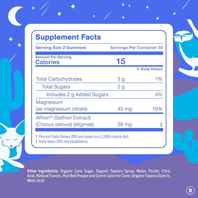 First Day Teens’ Nighttime Reset Calming Magnesium Gummies – Sleep Aid Supports Peaceful Rest, Balanced Mood & Energy – Supplement with Magnesium Citrate, Affron & No Melatonin – 60-Day Supply