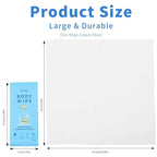 40 Pcs Body Wipes Individually Wrapped (9.29" x 8"), Large Shower Wipes for Adults Bathing No Rinse, Portable Personal Cleansing for Gym, Camping, Hiking, Backpacking,Bulk Homeless Supplies