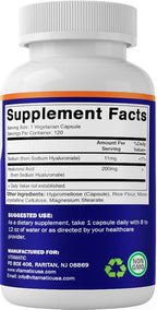 Vitamatic 2 Pack Hyaluronic Acid Supplements 200mg - Supports Healthy Connective Tissue and Joints - Promote Youthful Healthy Skin - Total 240 Capsules
