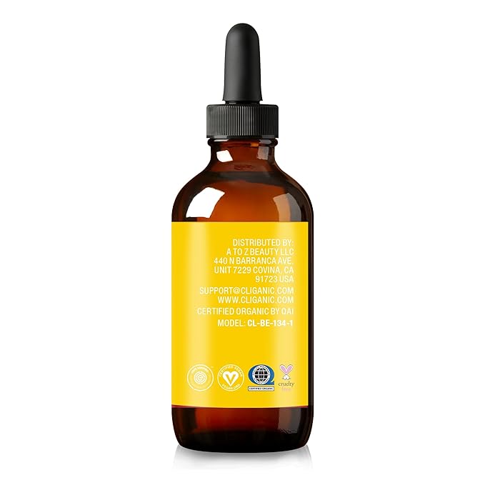 Cliganic Organic Evening Primrose Oil, 100% Pure (2oz) - For Hair & Face | Natural Cold Pressed Unrefined