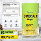 Vegan Omega-3 DHA Supplements - Premium Fish Oil Alternative from Algae Oil | 90 Carrageenan Free Softgels | Plant Based Algal DHA Essential Fatty Acids, Non-GMO (Algae, 90 Count (Pack of 2))