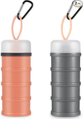 Baderke 2 Pcs Protein Powder Container with Funnels Stand, 4 Stackable Leakproof Protein Powder Dispenser, Portable Keychain Powder Container for Workout, Fitness, Travel