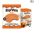 Rip Van Wafels Dutch Caramel & Vanilla Stroopwafels, Healthy Snacks, Non-GMO, Low Calorie, Low Sugar (3g), Office Snacks, Keto Friendly, 12 Count