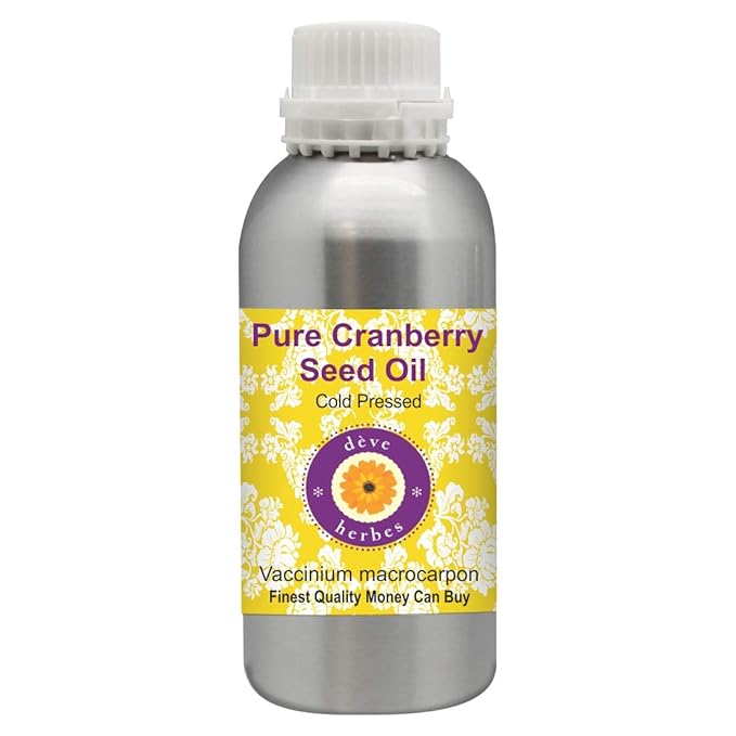 Deve Herbes Pure Cranberry Seed Oil (Vaccinium macrocarpon) 100% Cold Pressed 300ml (10 oz)