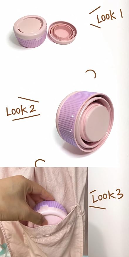 Pill Organizer, Weekly Pill Organizer, Pill Storage with Foldable Water Cup，Daily Medicine Dispenser Box, Multifunctional Portable Travel Organizer for Supplements, 3.4x3.4x1.8inches