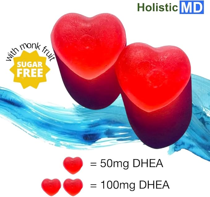 dhea 100mg 50mg dhea Supplement for Women | dhea Supplement for Men | clinically Studied high Absorption | Sugar Free Vegan Strawberry Gummies 60 Days Supply
