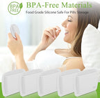4 Pieces Pill Organizer Reusable Pocket Pill Case Portable Open Pill Pouch Silicone Small Pill Box Pill Container Pill Holder Pill Bags Organizing Medication, Vitamins, and Tablets for Travel (White)