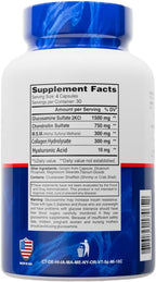 Premium Glucosamine & Chondroitin Nutritional Supplement - Healthy Joint, Bone & Knee Support - Rich in MSM & Collagen - Organic Natural Ingredients - Made in USA - 120 Capsules - 2 Pack