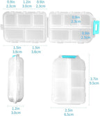 1Pack Travel Pill Organizer - 10 Compartments Pill Case, Compact and Portable Pill Box, Perfect for On-The-Go Storage, Pill Holder for Purse (White with 156 Stickers)