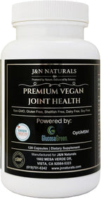 Vegan Glucosamine Chondroitin MSM Joint Support Supplement for Women and Men. Snow Mushroom Chondrotin Sulfate OptiMSM® Mobility, Cartilage & Flexibility Support Shellfish-Free, Non-GMO 120 Capsules