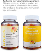 Amazon Basics Vitamin D3 2000 IU Gummies, Orange, Lemon & Strawberry, 160 Count (2 per Serving) (Previously Solimo) (Pack of 2)