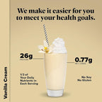 Keto Chow Vanilla Cream - Keto Meal Replacement Shake Powder - Nutritionally Complete - Low Carb - Delicious Easy Meal Substitute - Protein Rich & Dairy Free - Single Meal Serving