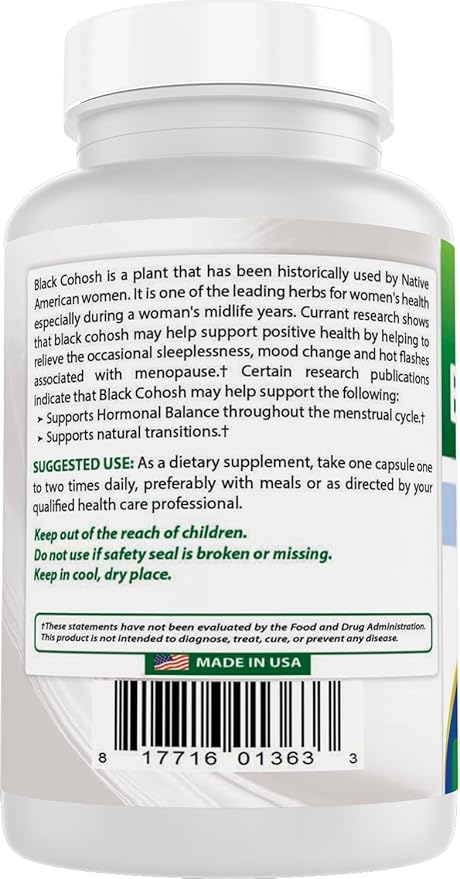 Best Naturals Black Cohosh 540 Mg 120 Capsules (120 Count (Pack of 3))