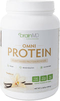 BRAINMD Dr Amen OMNI Protein Vanilla - 2.38 lbs - Plant-Based Protein Powder - Promotes Energy & Exercise Recovery - Vegan, Vegetarian, Sugar Free, Gluten Free - 30 Servings