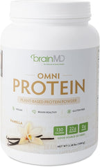 BRAINMD Dr Amen OMNI Protein Vanilla - 2.38 lbs - Plant-Based Protein Powder - Promotes Energy & Exercise Recovery - Vegan, Vegetarian, Sugar Free, Gluten Free - 30 Servings
