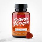 Sunday Scaries® 4-in-1 Functional Mushroom Gummies | Highly Rated for Energy & Focus | Organic Lion's Mane (20:1) + Organic Chaga + Ginkgo Biloba + Caffeine | All-Natural, Vegan, Blood Orange Flavor