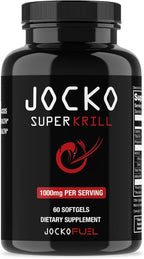 Jocko Fuel Antarctic Krill Oil Omega 3 Fatty Acid Supplements DHA & EPA - 1000mg Softgels - Supports Joints, Mobility & Mental Function (60 Softgels)