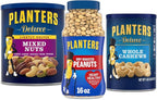 PLANTERS Deluxe Salted Whole Cashews,Party Snacks,Plant-Based Protein,Quick Snack for Adults,After School Snack,Roasted Cashew Flavored with Sea Salt,Bulk Nuts,Kosher,1 lb 2.25oz Canister,(Pack of 4)