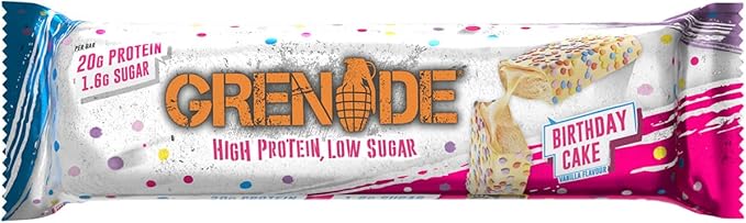 Grenade Carb Killa High Protein and Low Sugar Candy Bar, 12 x 60 g - Birthday Cake