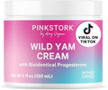 Pink Stork Wild Yam Cream for Hormone Balance | Doctor-Formulated | Topical Alternative to Supplements for Women | PMS, Fertility, Perimenopause, Menopause Support - Unscented, 4 oz, 1 Month Supply