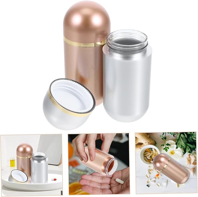 PRETYZOOM 2Pcs Small Pill Bottles Portable Medication Organizer for Travel Lightweight Medicine Container for Capsules and Powders Versatile Use for