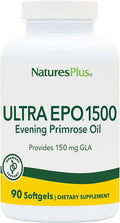 NaturesPlus Ultra EPO 1500 - Evening Primrose Oil - Premenstrual and Menopausal Antioxidant Support - Promotes Clear Skin - Gluten Free - 90 Softgels, 90 Servings