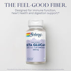 SOLARAY Beta Glucan Supplements - Immune Support - Heart and Digestive Support with Beta Glucan Fiber from Baker's Yeast - High Potency, 60-Day Guarantee - 30 Servings, 30 VegCaps
