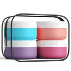 Kuangre Travel Containers for Toiletries, Silicone Cream Jars BPA-Free, Leak-proof 1.35oz Travel Size Containers, Portable Size Silicone Jars with Lid for Cosmetic Face Hand Body Cream (4 Pack)