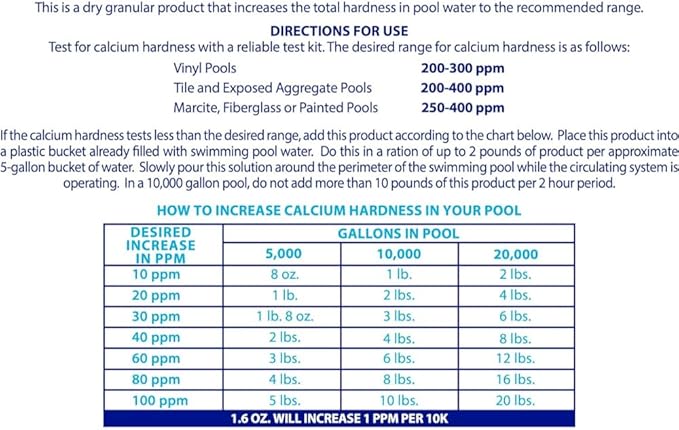 Robelle 16-Pounds Premium Pool Calcium Up, Calcium Hardness Increaser