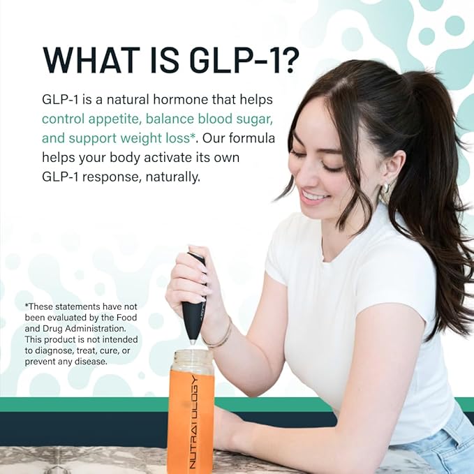 GLP-1 Booster | Control Cravings, Appetite Support & Gut Health | High In Fiber & Sugar-Free Drink Mix | GLP1 Supplements Weight Loss Women & Men | Peach Pomelo Flavor | Made In USA | 30 Servings