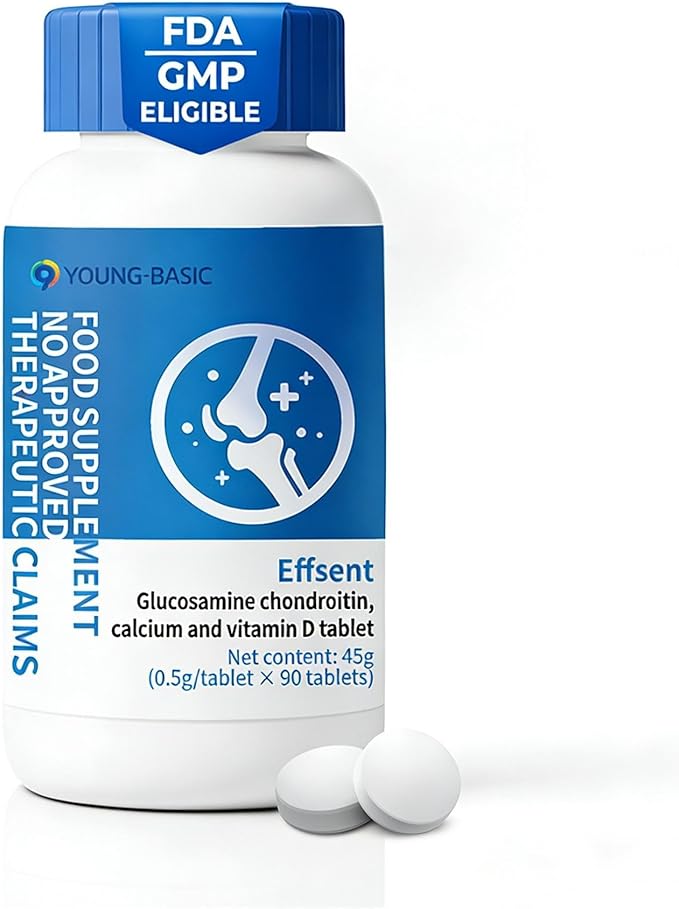 Glucosamine Chondroitin with Calcium + Vitamin D3, 4 in 1 Health Supplement for Joint Repair, Nourishment, strengthening and Reinforcement, Sugar Free Vegan, 90 Tablets Orally