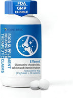 Glucosamine Chondroitin with Calcium + Vitamin D3, 4 in 1 Health Supplement for Joint Repair, Nourishment, strengthening and Reinforcement, Sugar Free Vegan, 90 Tablets Orally