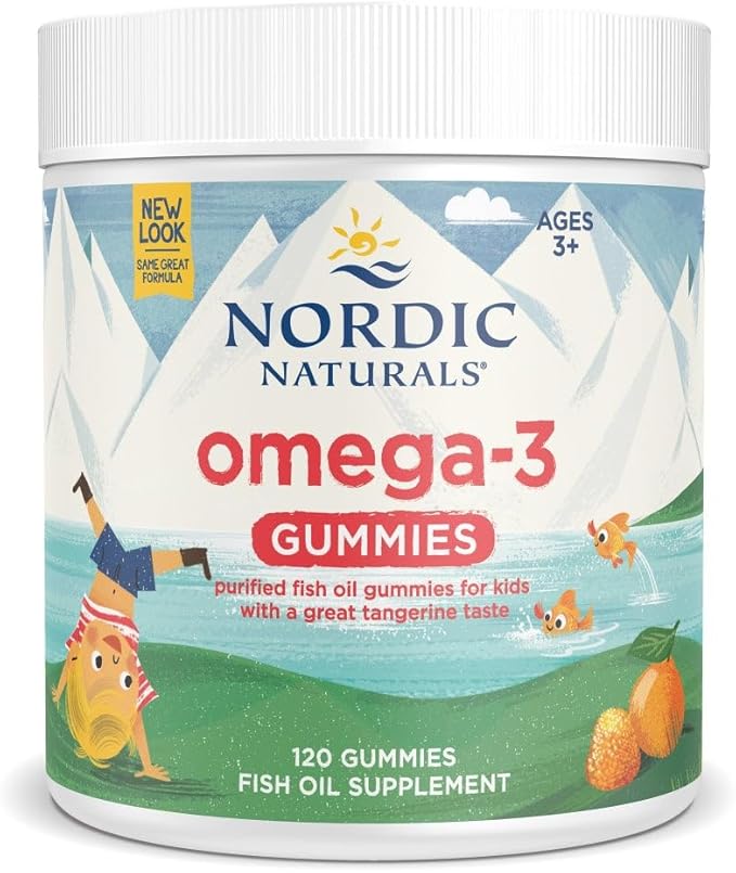 Nordic Naturals Nordic Omega-3 Gummies, Tangerine - 120 Gummies - 82 mg Total Omega-3s with EPA & DHA - Non-GMO - 60 Servings