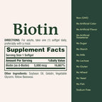 Nature's Bounty Super Potency Biotin 5000mcg - 72 softgels (Pack of 2)